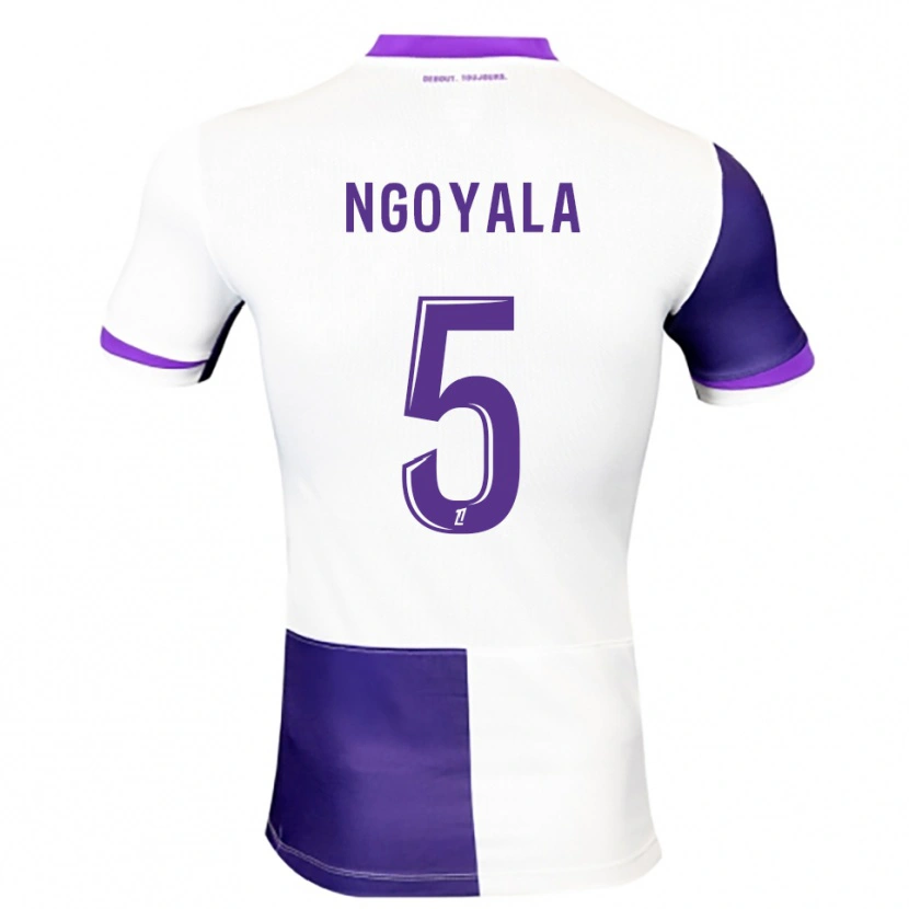Danxen Pánské Frédéric Efuele Ngoyala #5 Fialová Bílá Domů Hráčské Dresy 2025/26 Dres