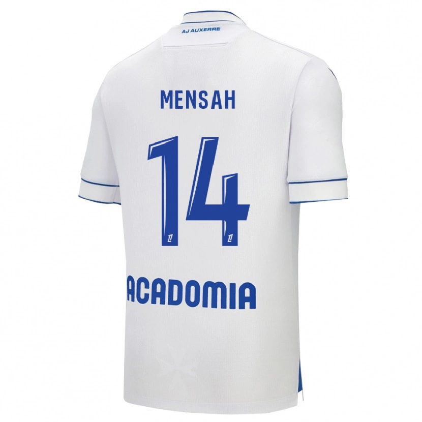 Danxen Pánské Gideon Mensah #14 Bílá Modrá Domů Hráčské Dresy 2025/26 Dres