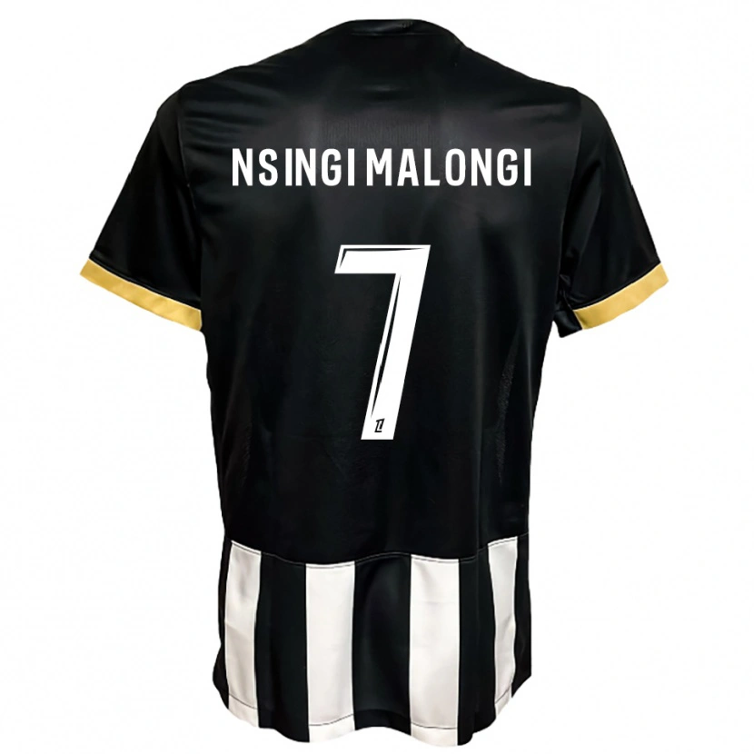 Danxen Pánské Rodrigue Nsingi Malongi #7 Černá Bílá Domů Hráčské Dresy 2025/26 Dres
