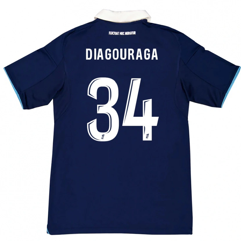 Danxen Pánské Djibril Diagouraga #34 Tmavě Modrá Bílá Domů Hráčské Dresy 2025/26 Dres