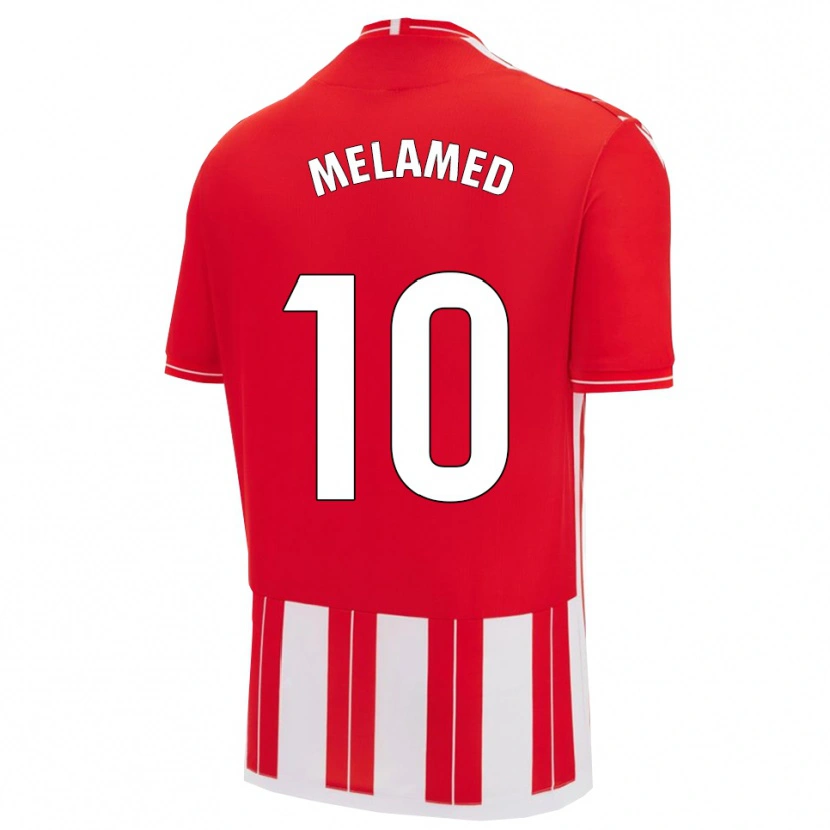 Danxen Pánské Nico Melamed #10 Červená Bílá Domů Hráčské Dresy 2025/26 Dres