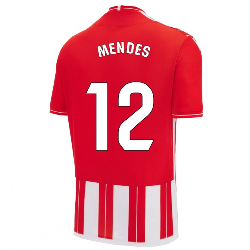 Danxen Pánské Alex Mendes #12 Červená Bílá Domů Hráčské Dresy 2025/26 Dres