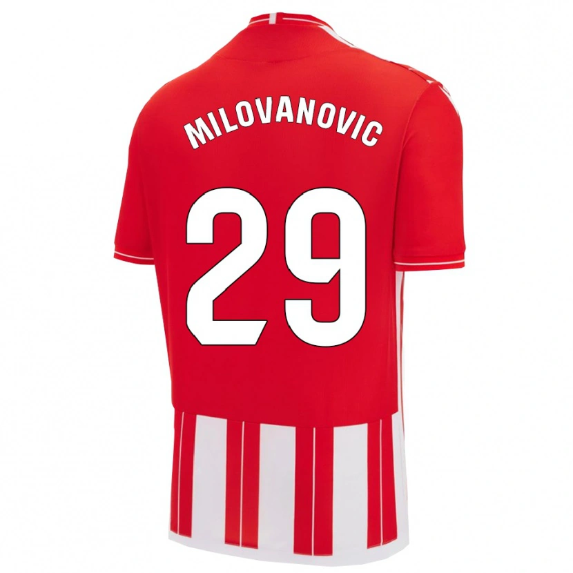 Danxen Pánské Marko Milovanovic #29 Červená Bílá Domů Hráčské Dresy 2025/26 Dres