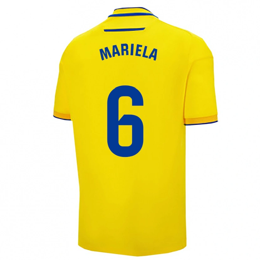 Danxen Pánské Mariela Sánchez Sánchez #6 Žlutá Tmavě Modrá Domů Hráčské Dresy 2025/26 Dres