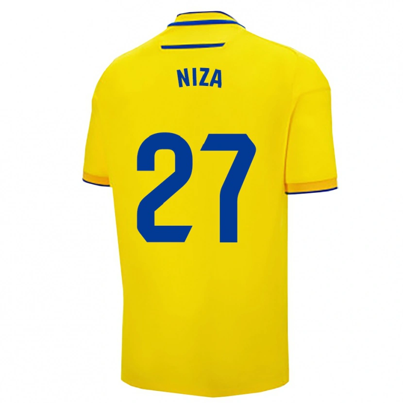 Danxen Pánské Sergio Niza #27 Žlutá Tmavě Modrá Domů Hráčské Dresy 2025/26 Dres