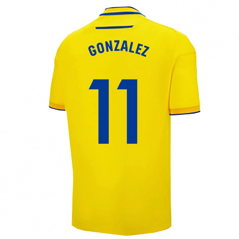 Danxen Pánské Chus González #11 Žlutá Tmavě Modrá Domů Hráčské Dresy 2025/26 Dres