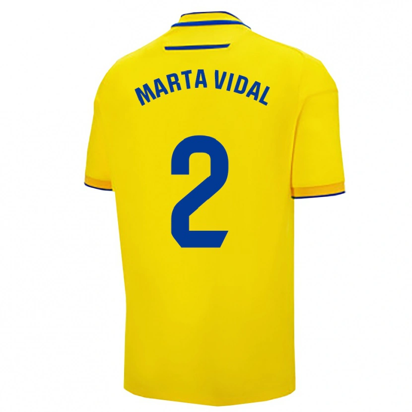 Danxen Pánské Marta Vidal Vela #2 Žlutá Tmavě Modrá Domů Hráčské Dresy 2025/26 Dres