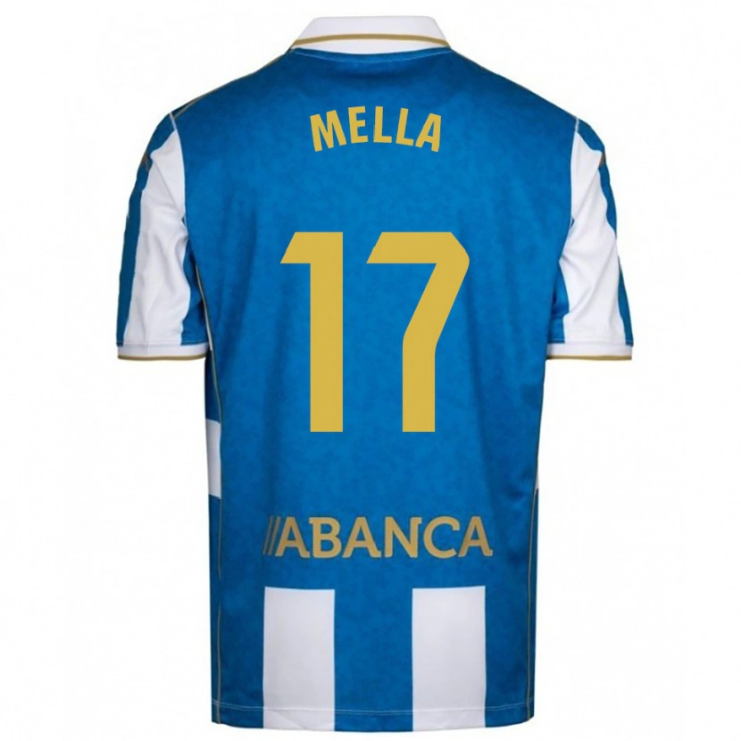 Danxen Pánské David Mella #17 Bílá Modrá Domů Hráčské Dresy 2025/26 Dres