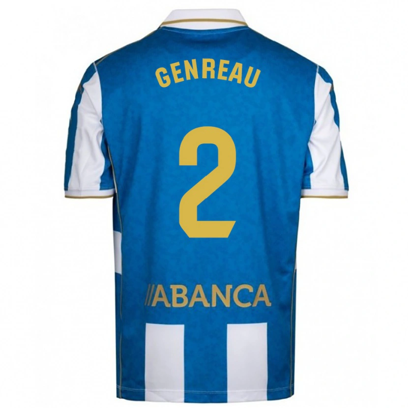 Danxen Pánské Denis Genreau #2 Bílá Modrá Domů Hráčské Dresy 2025/26 Dres