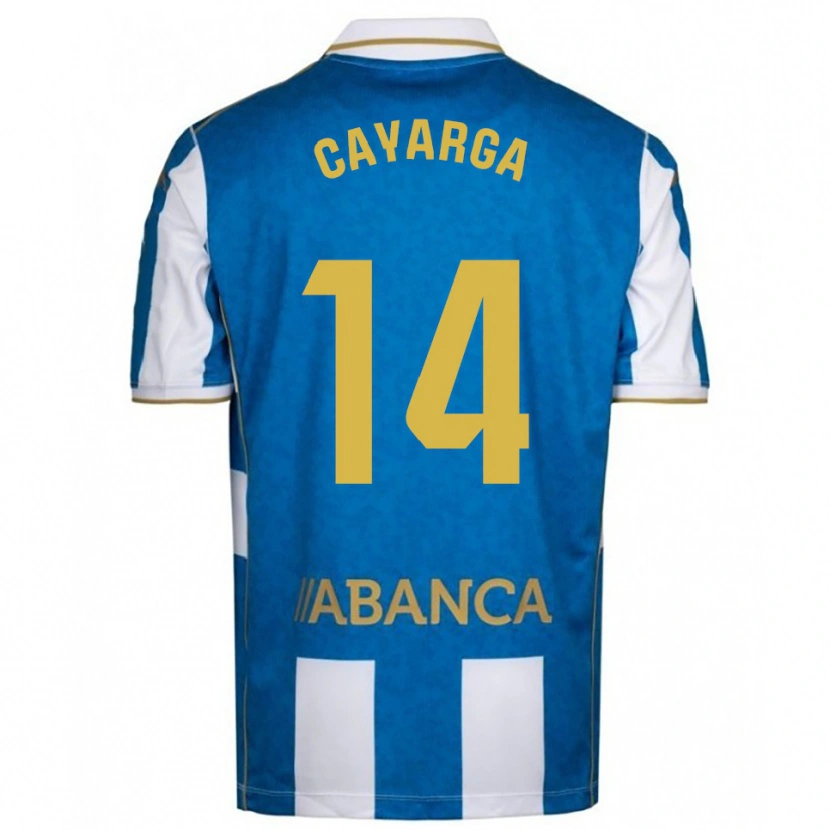 Danxen Pánské Berto Cayarga #14 Bílá Modrá Domů Hráčské Dresy 2025/26 Dres