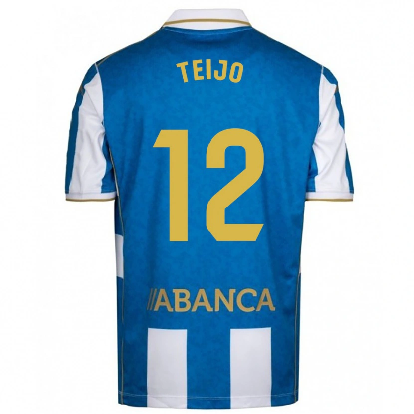 Danxen Pánské Quique Teijo #12 Bílá Modrá Domů Hráčské Dresy 2025/26 Dres