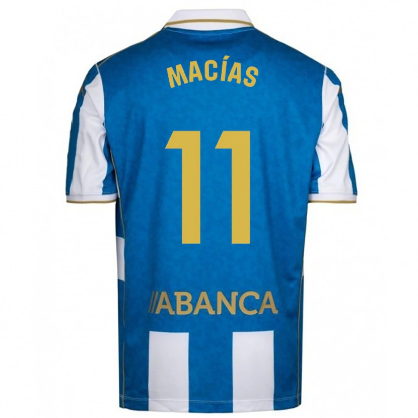 Danxen Pánské Luisao Macías #11 Bílá Modrá Domů Hráčské Dresy 2025/26 Dres