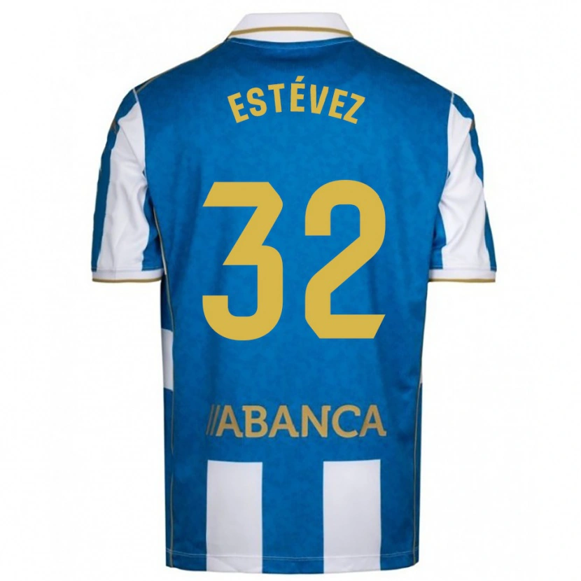 Danxen Pánské Dani Estévez #32 Bílá Modrá Domů Hráčské Dresy 2025/26 Dres