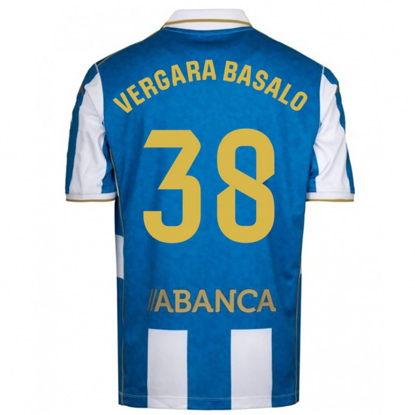 Danxen Pánské David Vergara Basalo #38 Bílá Modrá Domů Hráčské Dresy 2025/26 Dres