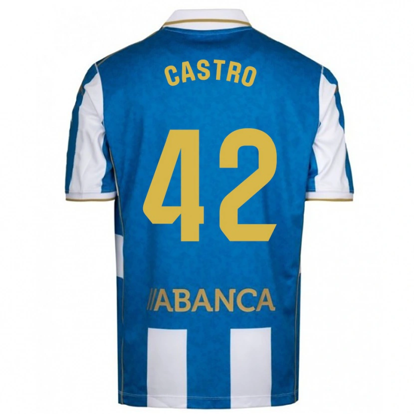 Danxen Pánské Lucas Castro #42 Bílá Modrá Domů Hráčské Dresy 2025/26 Dres