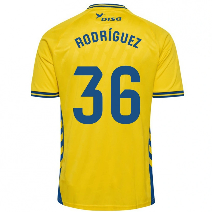 Danxen Pánské Arturo Rodríguez #36 Žlutá Modrá Domů Hráčské Dresy 2025/26 Dres