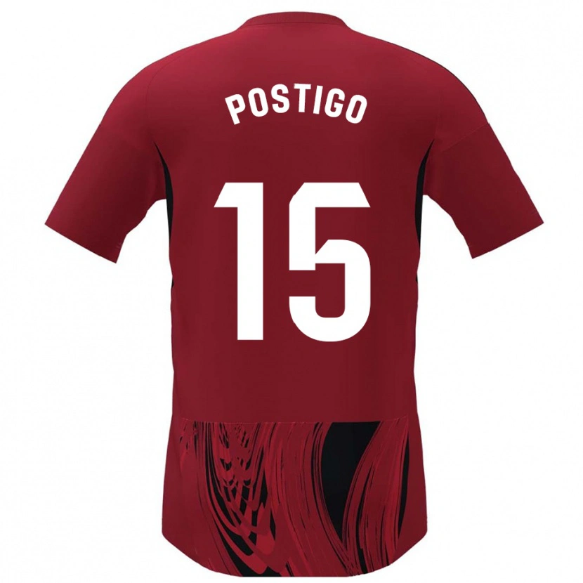 Danxen Pánské Sergio Postigo #15 Červená Černá Domů Hráčské Dresy 2025/26 Dres