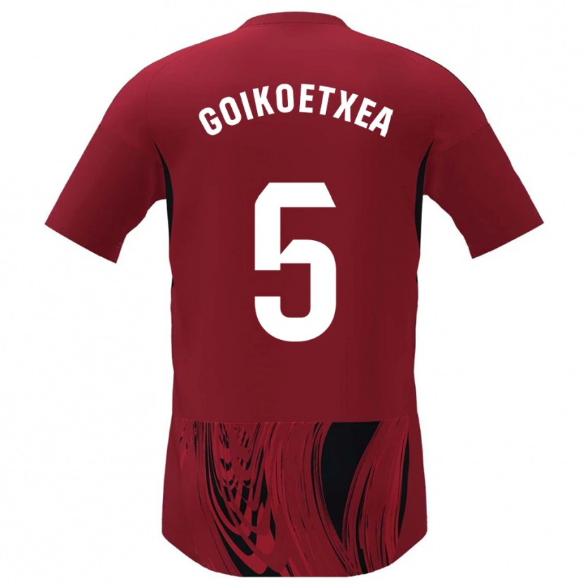 Danxen Pánské Imanol Goikoetxea #5 Červená Černá Domů Hráčské Dresy 2025/26 Dres