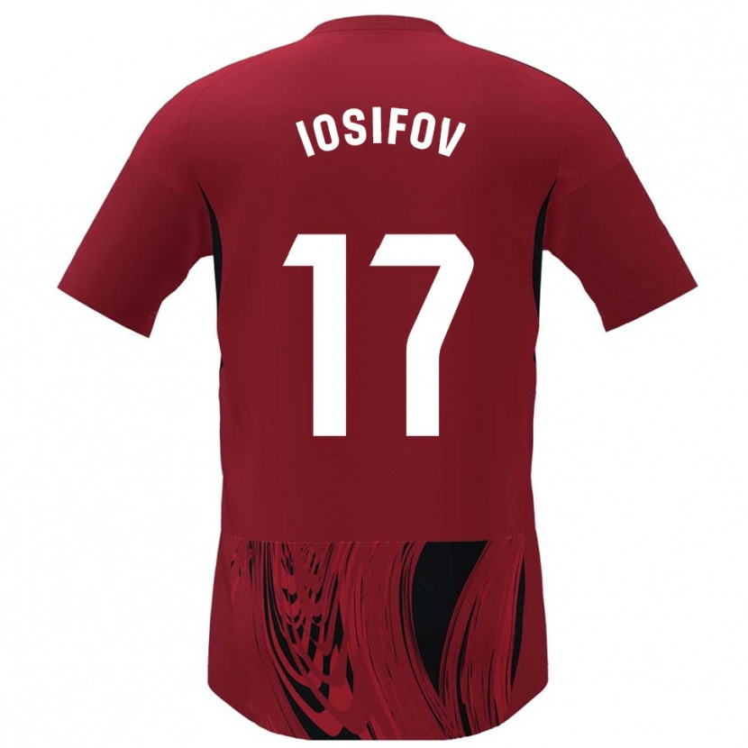 Danxen Pánské Nikita Iosifov #17 Červená Černá Domů Hráčské Dresy 2025/26 Dres