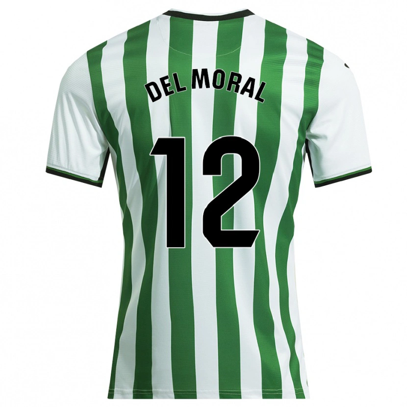 Danxen Pánské Alberto Del Moral #12 Bílá Zelená Domů Hráčské Dresy 2025/26 Dres