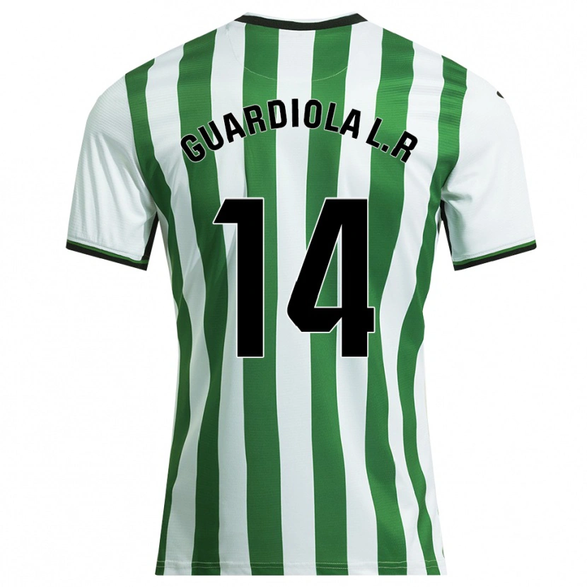 Danxen Pánské Sergi Guardiola #14 Bílá Zelená Domů Hráčské Dresy 2025/26 Dres