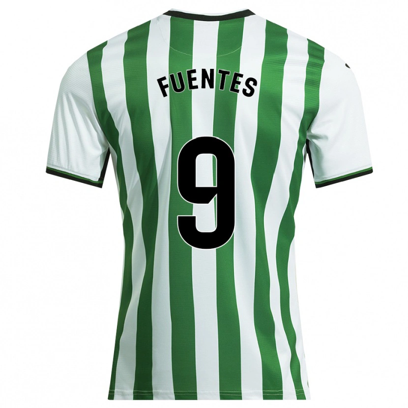 Danxen Pánské Adrián Fuentes #9 Bílá Zelená Domů Hráčské Dresy 2025/26 Dres