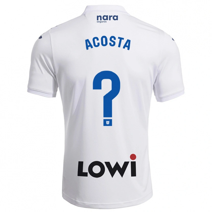 Danxen Pánské Camilo Acosta #0 Bílá Tmavě Modrá Domů Hráčské Dresy 2025/26 Dres