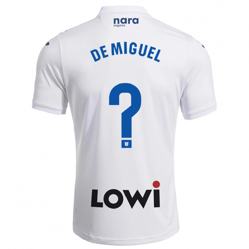 Danxen Pánské Carlos De Miguel #0 Bílá Tmavě Modrá Domů Hráčské Dresy 2025/26 Dres