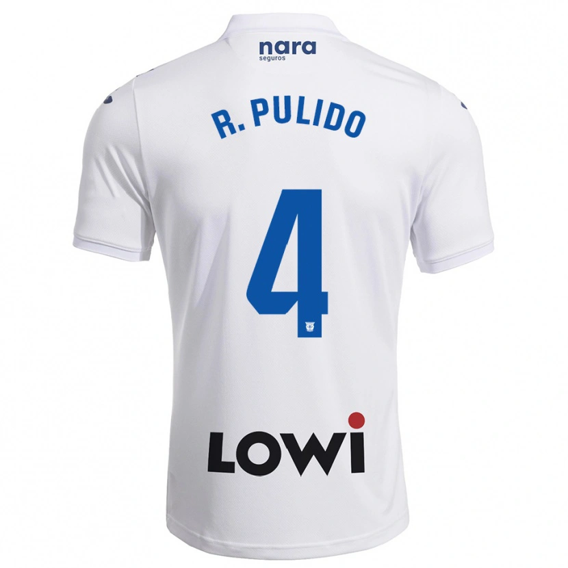 Danxen Pánské Rubén Pulido #4 Bílá Tmavě Modrá Domů Hráčské Dresy 2025/26 Dres