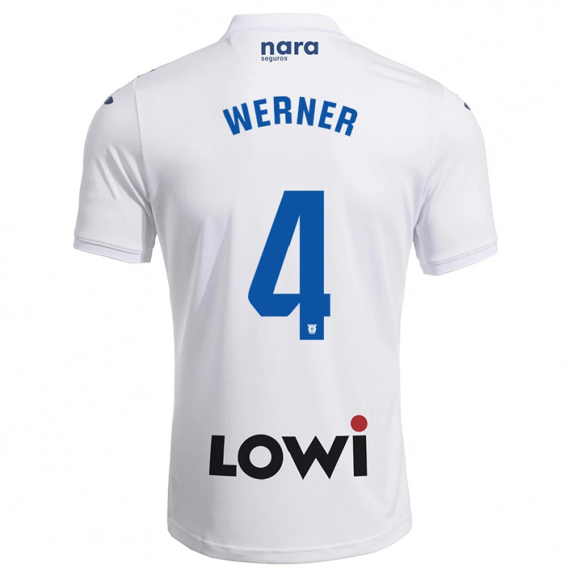 Danxen Pánské Henri Werner #4 Bílá Tmavě Modrá Domů Hráčské Dresy 2025/26 Dres