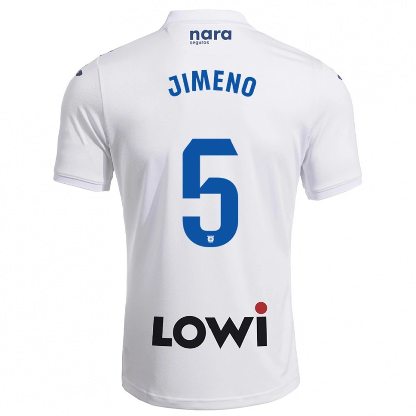 Danxen Pánské Luis Jimeno #5 Bílá Tmavě Modrá Domů Hráčské Dresy 2025/26 Dres