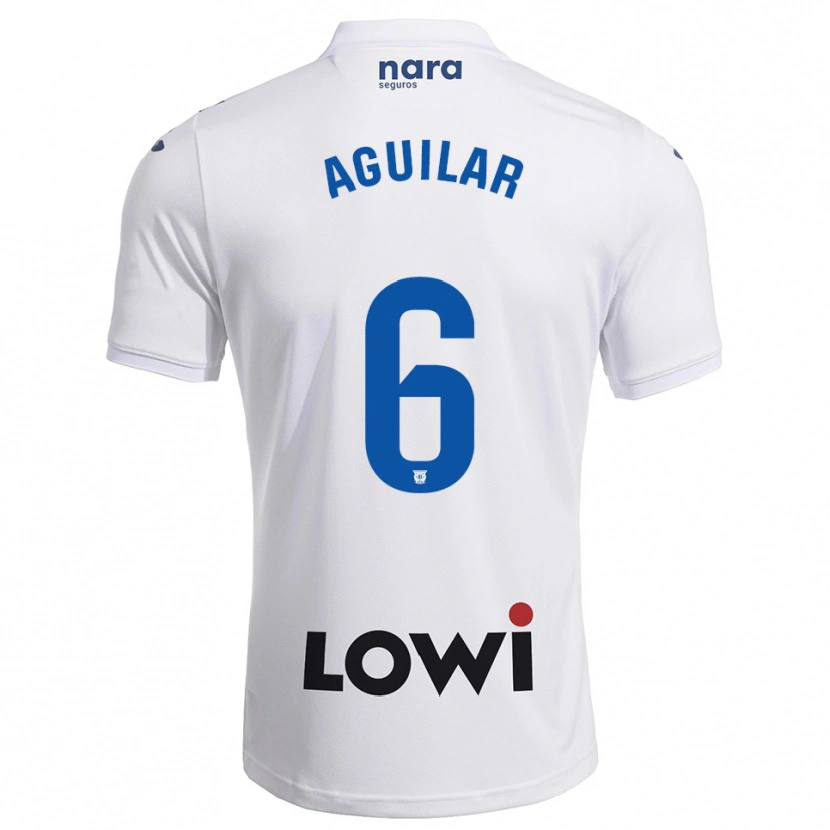 Danxen Pánské Lalo Aguilar #6 Bílá Tmavě Modrá Domů Hráčské Dresy 2025/26 Dres