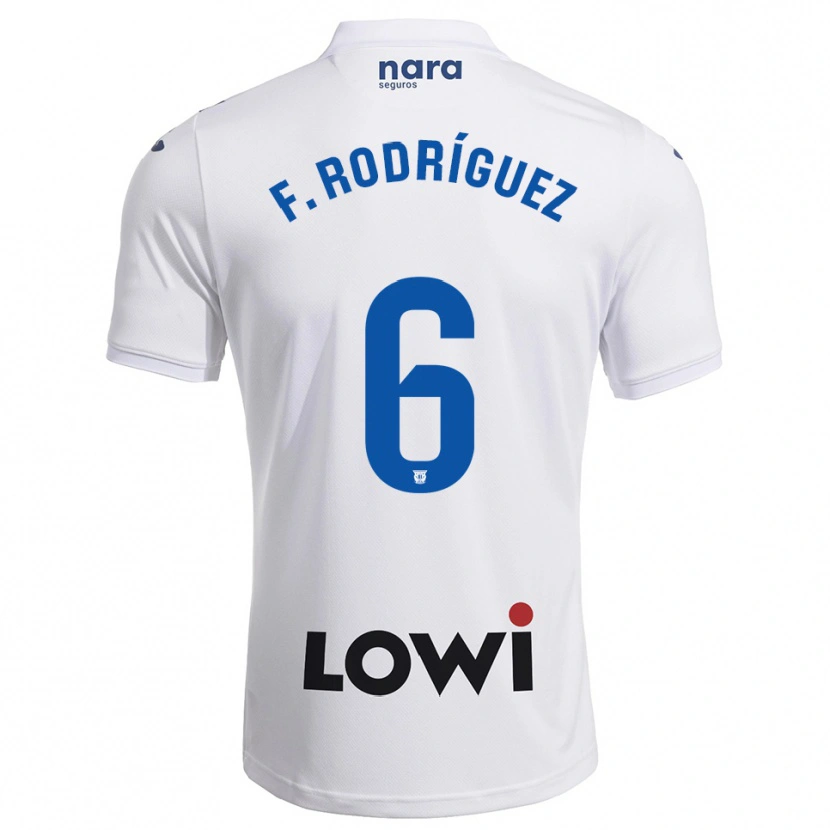 Danxen Pánské Fer Rodríguez #6 Bílá Tmavě Modrá Domů Hráčské Dresy 2025/26 Dres