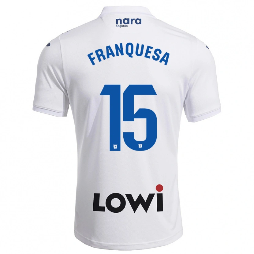 Danxen Pánské Enric Franquesa #15 Bílá Tmavě Modrá Domů Hráčské Dresy 2025/26 Dres