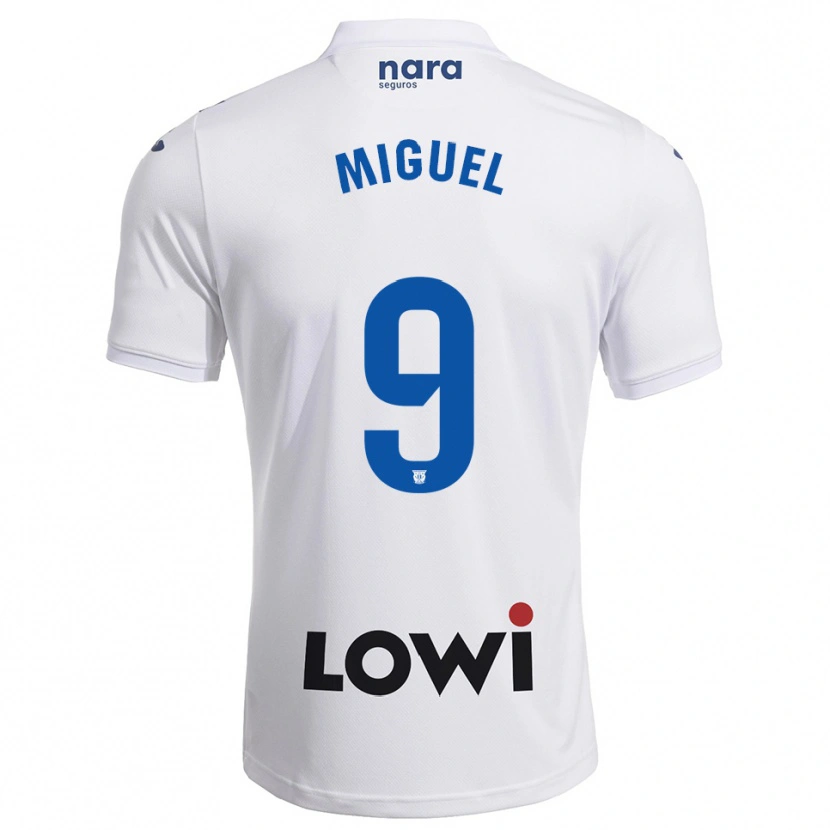 Danxen Pánské Miguel De La Fuente #9 Bílá Tmavě Modrá Domů Hráčské Dresy 2025/26 Dres