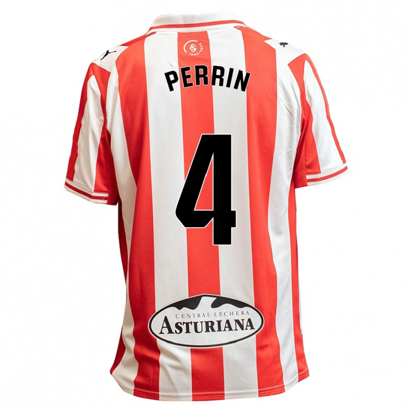 Danxen Pánské Lucas Perrin #4 Bílá Červená Domů Hráčské Dresy 2025/26 Dres