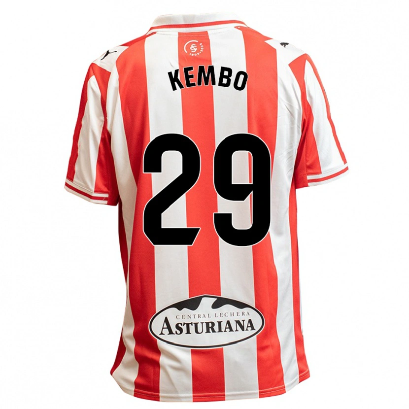 Danxen Pánské Yann Kembo #29 Bílá Červená Domů Hráčské Dresy 2025/26 Dres
