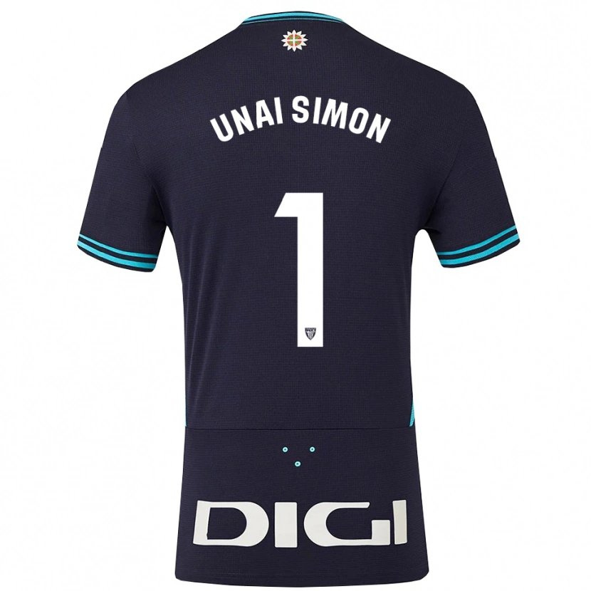 Danxen Pánské Unai Simón #1 Tmavě Modrá Nebesky Modrá Daleko Hráčské Dresy 2025/26 Dres