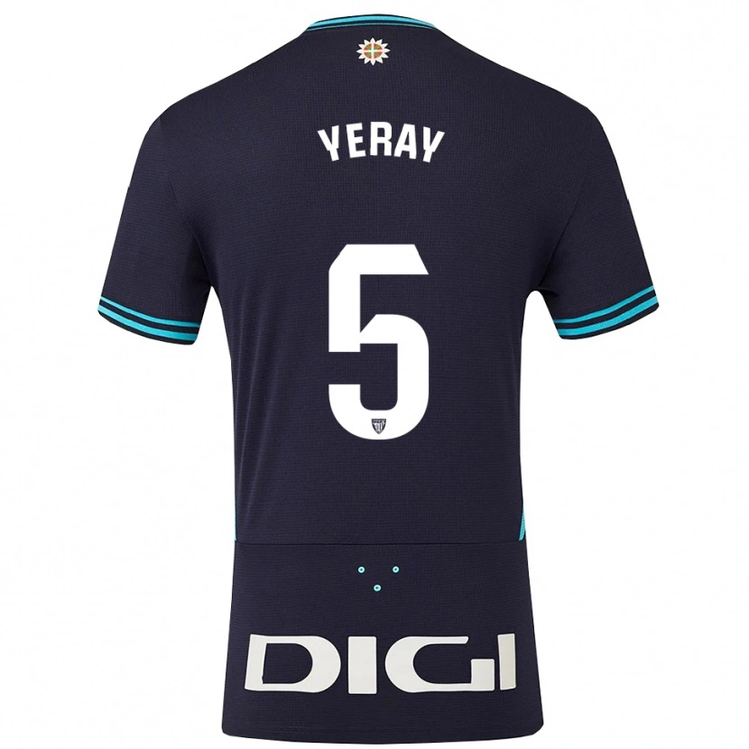 Danxen Pánské Yeray Álvarez #5 Tmavě Modrá Nebesky Modrá Daleko Hráčské Dresy 2025/26 Dres