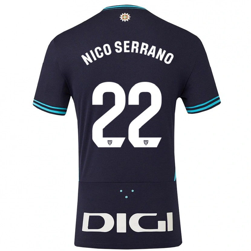 Danxen Pánské Nico Serrano #22 Tmavě Modrá Nebesky Modrá Daleko Hráčské Dresy 2025/26 Dres