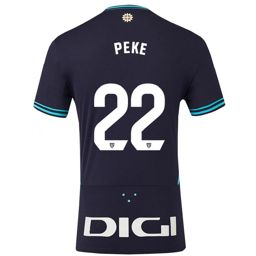 Danxen Pánské Ainize Barea Núñez #22 Tmavě Modrá Nebesky Modrá Daleko Hráčské Dresy 2025/26 Dres