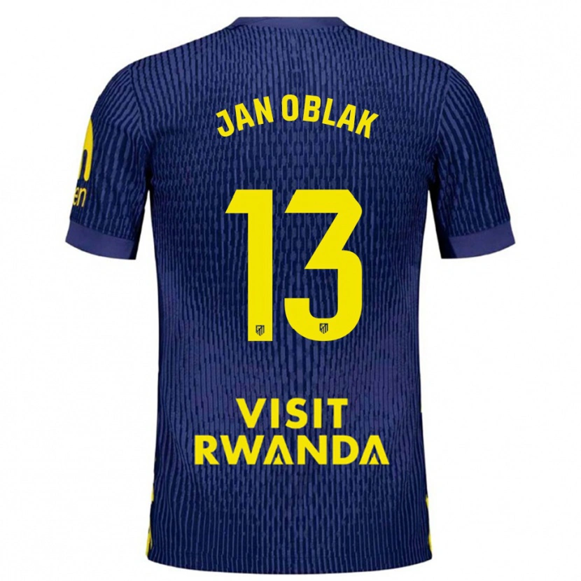 Danxen Pánské Jan Oblak #13 Tmavě Modrá Žlutá Daleko Hráčské Dresy 2025/26 Dres