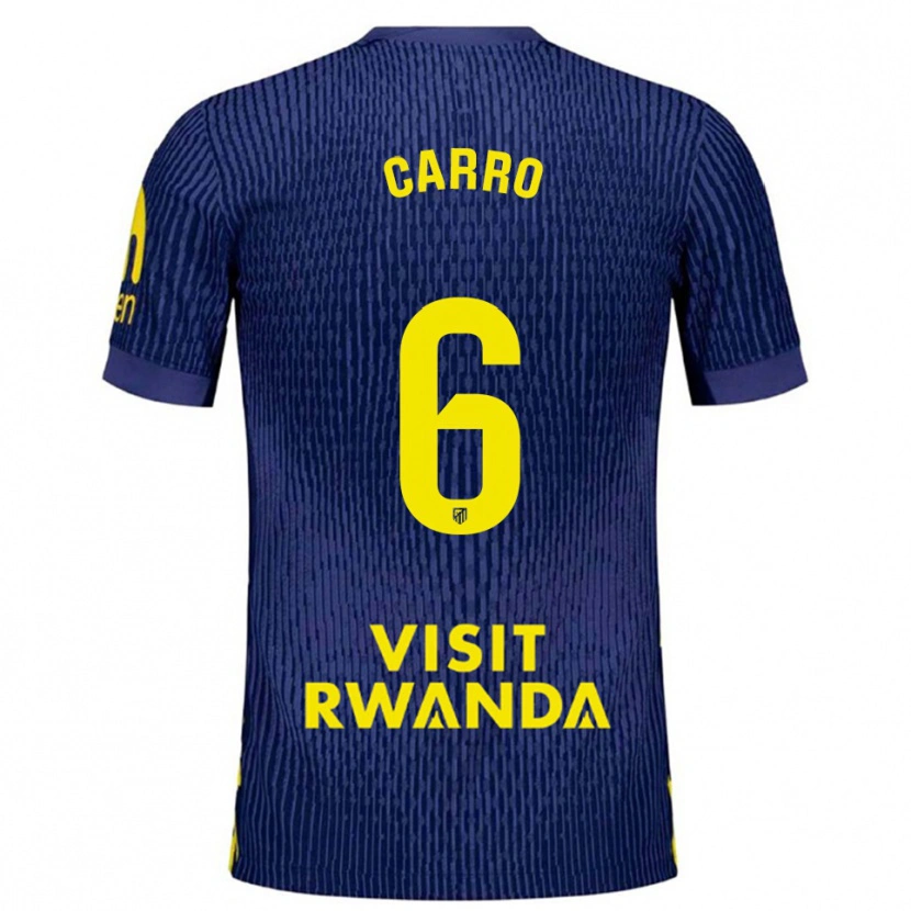 Danxen Pánské Mikel Carro #6 Tmavě Modrá Žlutá Daleko Hráčské Dresy 2025/26 Dres
