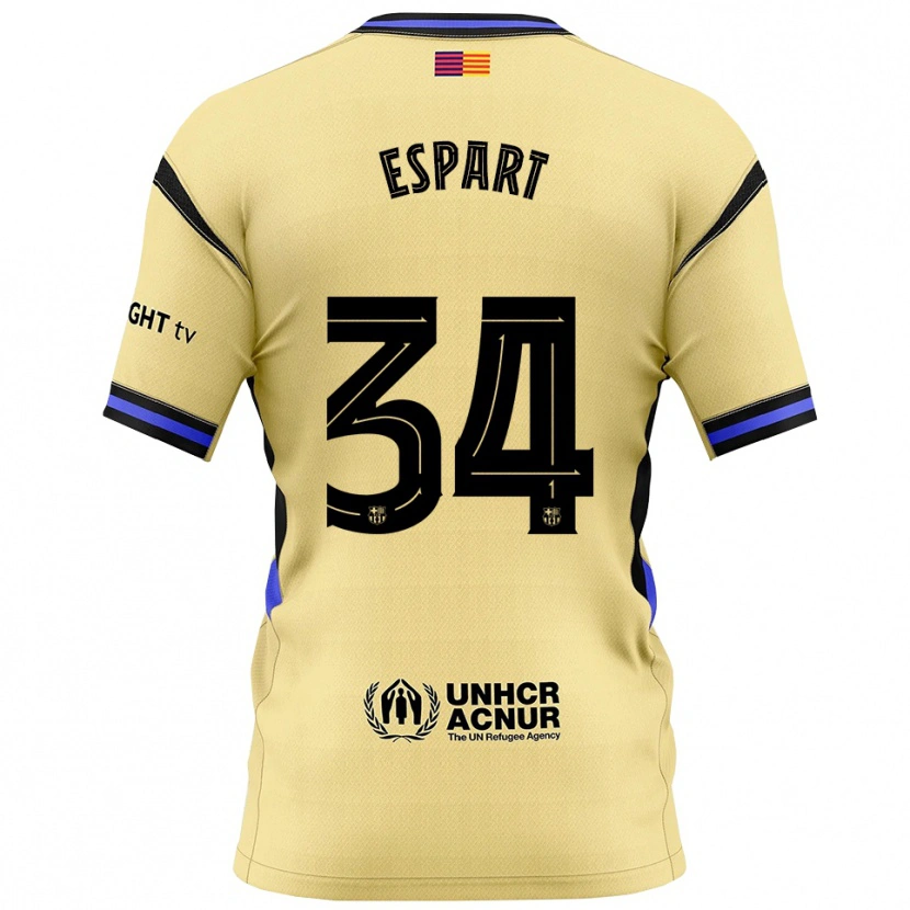 Danxen Pánské Xavi Espart #34 Žlutá Černá Daleko Hráčské Dresy 2025/26 Dres