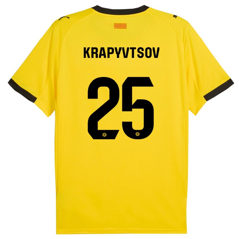 Danxen Pánské Vladyslav Krapyvtsov #25 Žlutá Černá Daleko Hráčské Dresy 2025/26 Dres