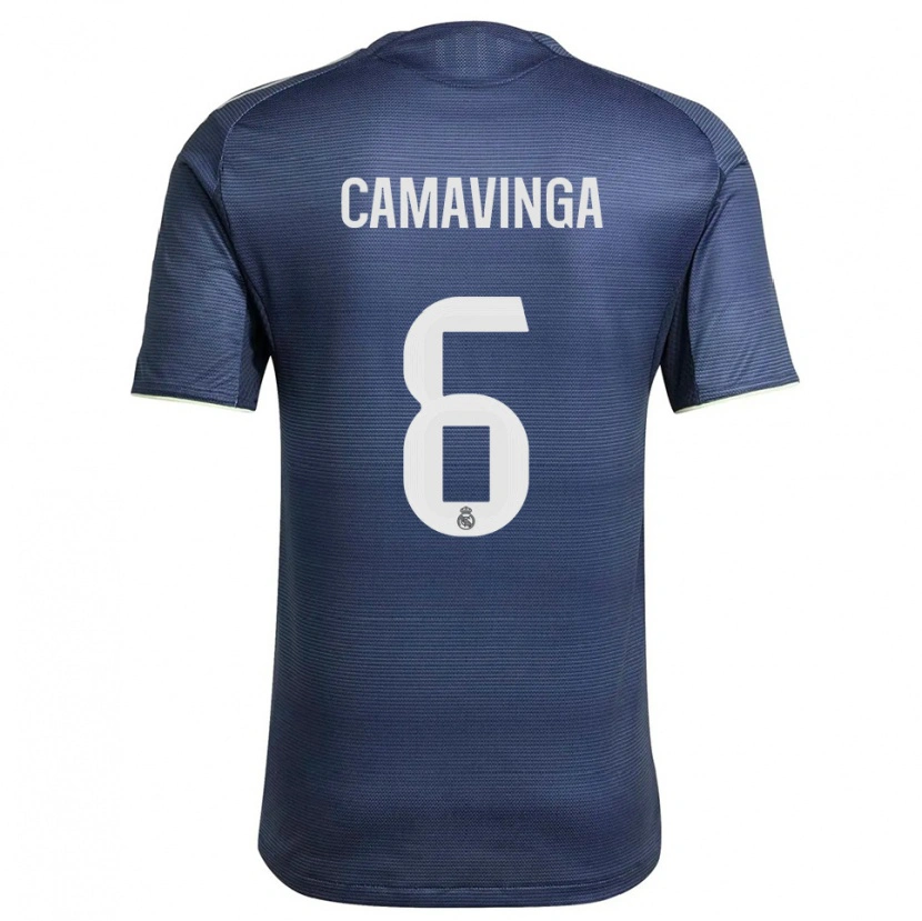 Danxen Pánské Eduardo Camavinga #6 Tmavě Modrá Stříbrná Daleko Hráčské Dresy 2025/26 Dres