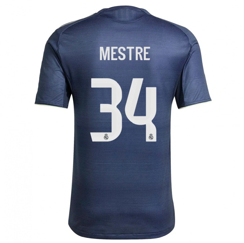 Danxen Pánské Sergio Mestre #34 Tmavě Modrá Stříbrná Daleko Hráčské Dresy 2025/26 Dres
