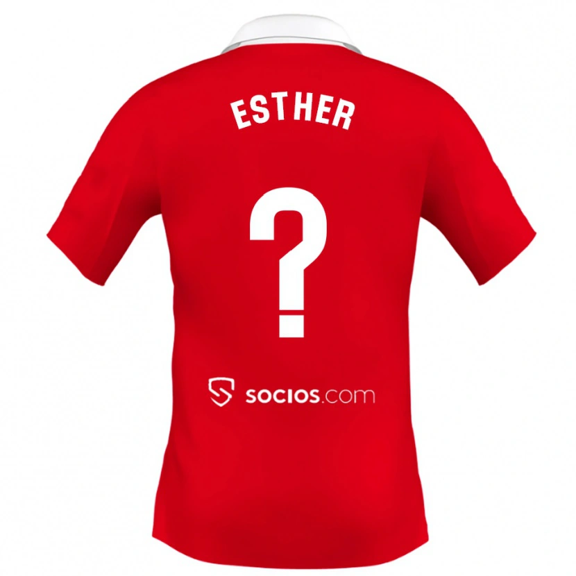 Danxen Pánské Esther Martín-Pozuelo Aranda #0 Červená Bílá Šedá Daleko Hráčské Dresy 2025/26 Dres