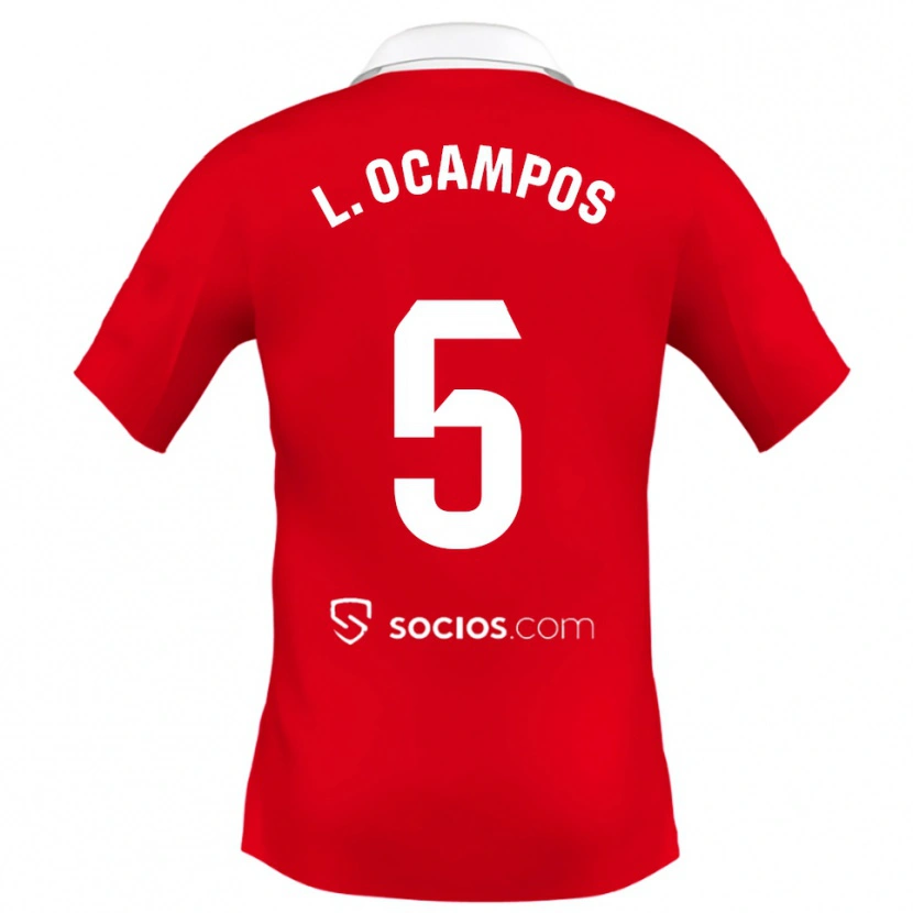Danxen Pánské Lucas Ocampos #5 Červená Bílá Šedá Daleko Hráčské Dresy 2025/26 Dres