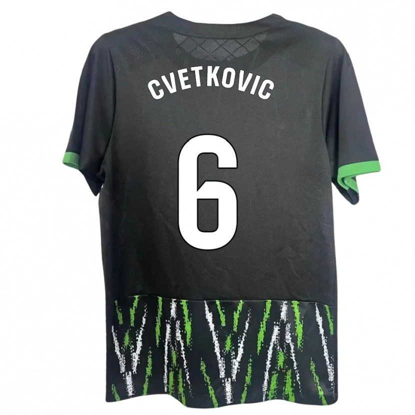 Danxen Pánské Novak Cvetkovic #6 Černá Zelená Daleko Hráčské Dresy 2025/26 Dres